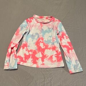 Cat & Jack Pink and Blue Tie-Dye Long Sleeve Rashguard - Size XS (4/5)